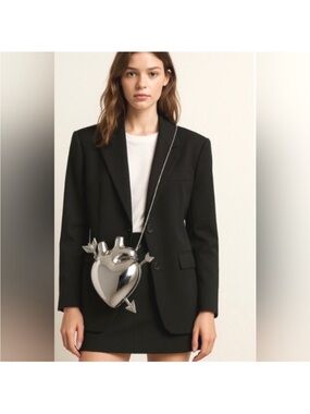 NWOT Zara Glossy Heart Hard Case Crossbody Bag Never Used